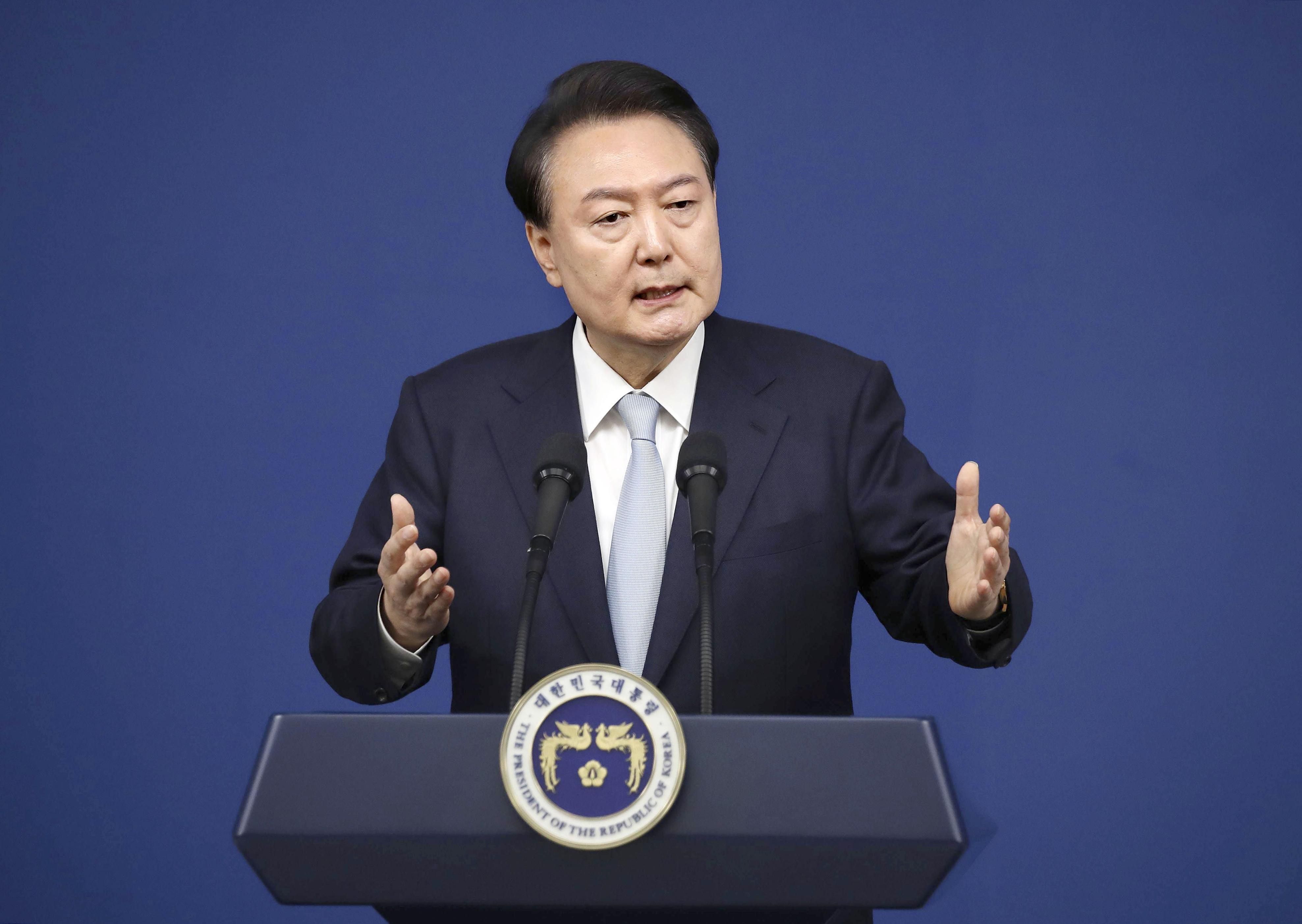 7850068-1 ▲▼南韓總統尹錫悅上任以來,支持率屢創新低。(圖/達志影像)