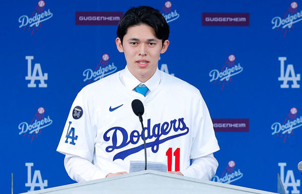 ▲▼  佐佐木朗希加盟道奇記者會           。（圖／達志影像／美聯社）