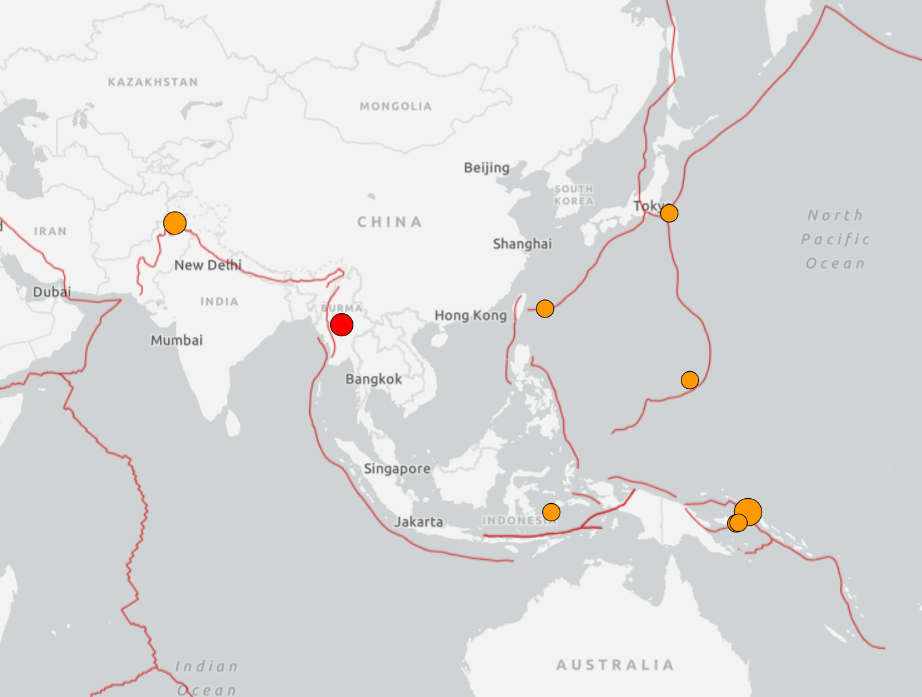 8169453 ▲▼緬甸再度發生地震。(圖/usgs)