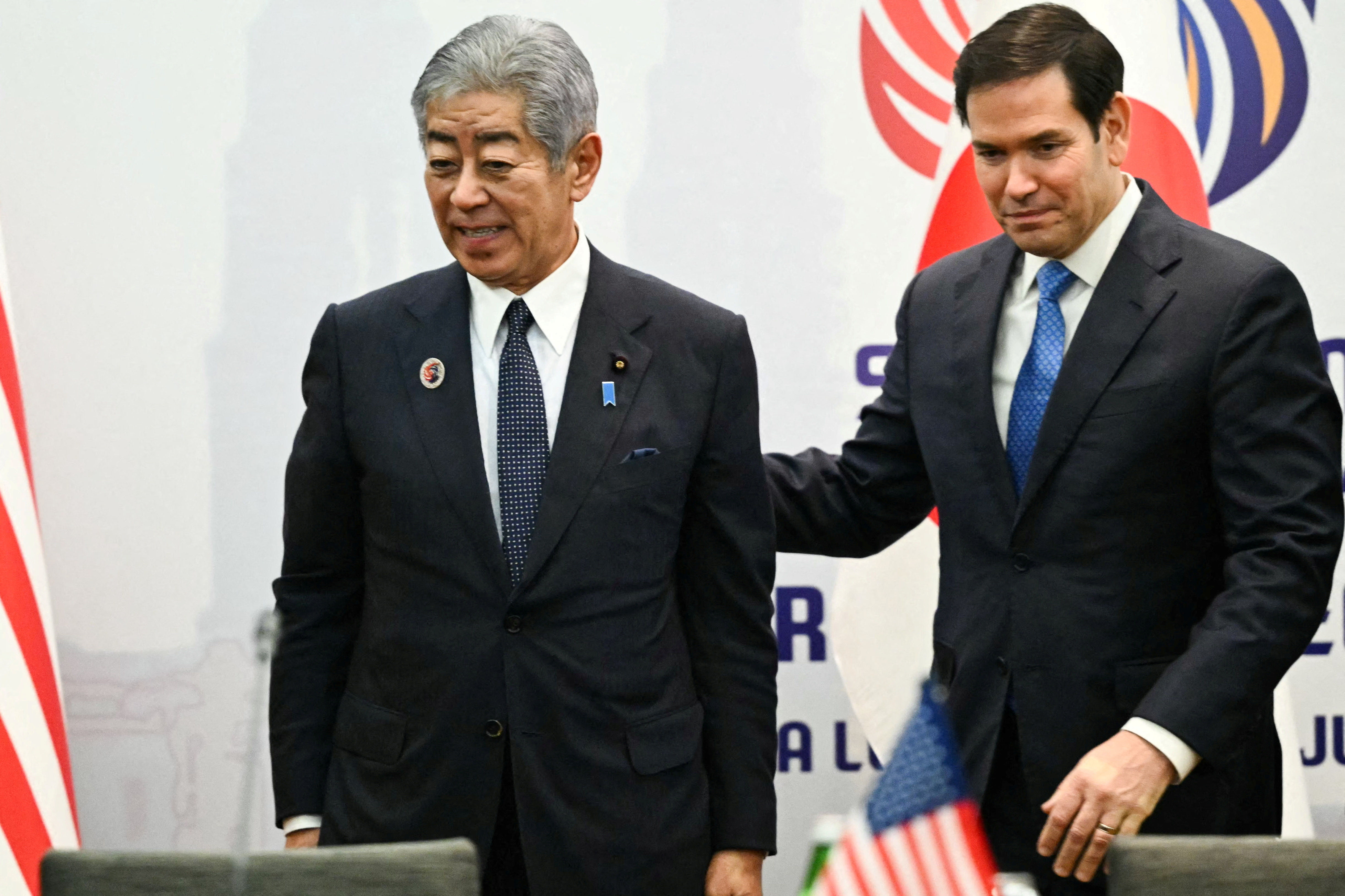 ▲▼美國國務卿盧比歐與日本外務大臣岩屋毅。（圖／路透）