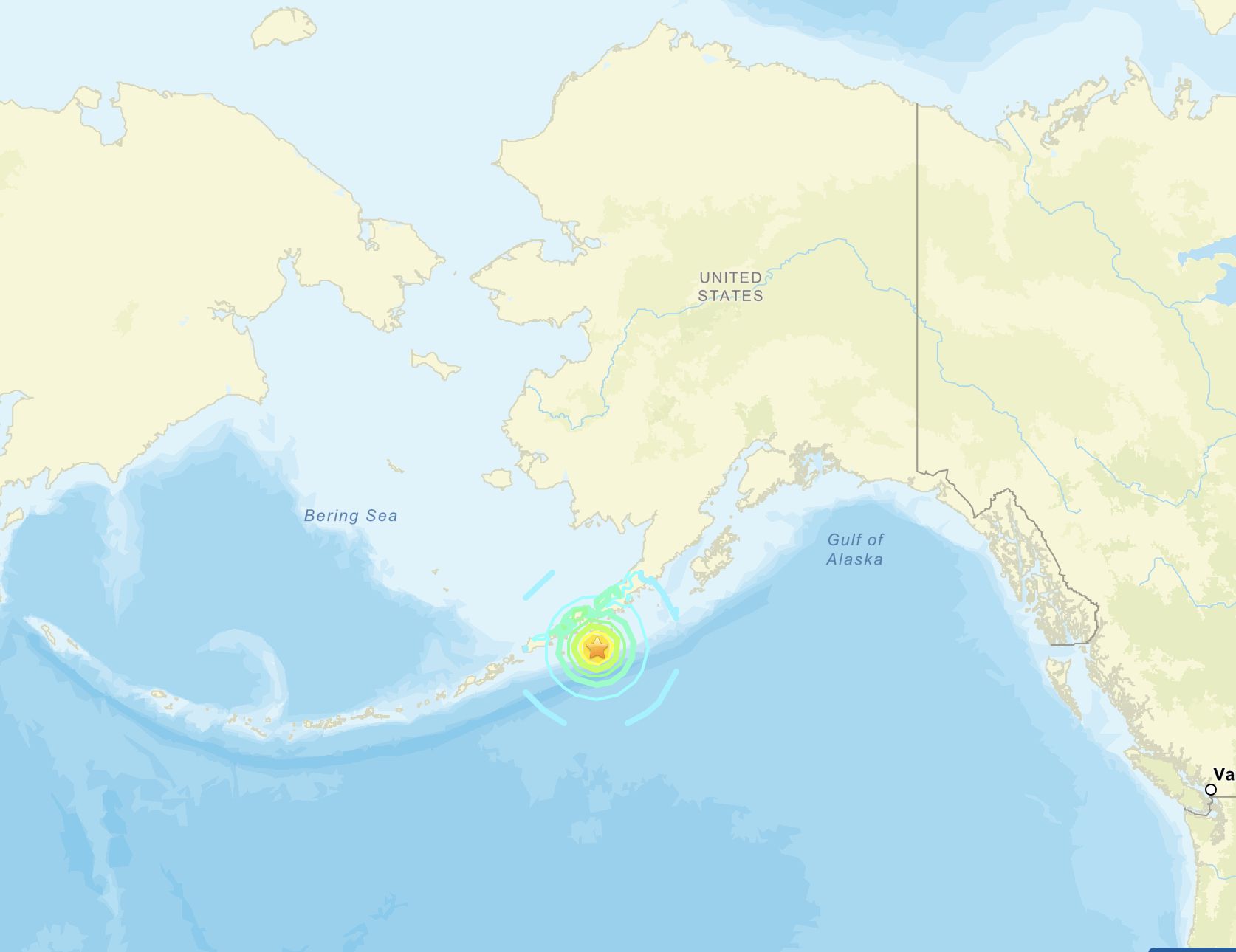 ▲阿拉斯加外海地震。（圖／翻攝USGS）