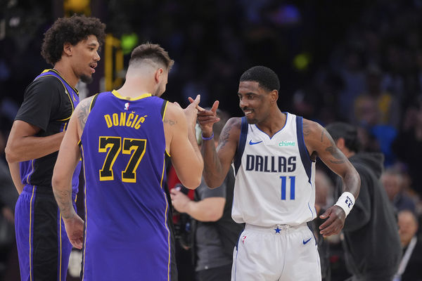 ▲獨行俠球星厄文（Kyrie Irving）與球隊簽下一張3年1.19億美元（約新台幣35億）合約。（圖／達志影像／美聯社）