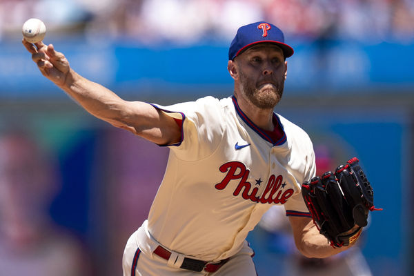 ▲費城人王牌投手惠勒（Zack Wheeler）此役面對紅人打線差點繳出「完全比賽」。（圖／達志影像／美聯社）