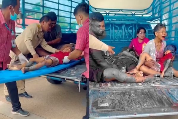 8323271-1 ▲▼男童遭砲擊「滿身血」癱軟 阿嬤抱重傷孫痛哭!柬軍發射畫面曝。(圖/翻攝自Facebook/Army Military Force - สำรอง)