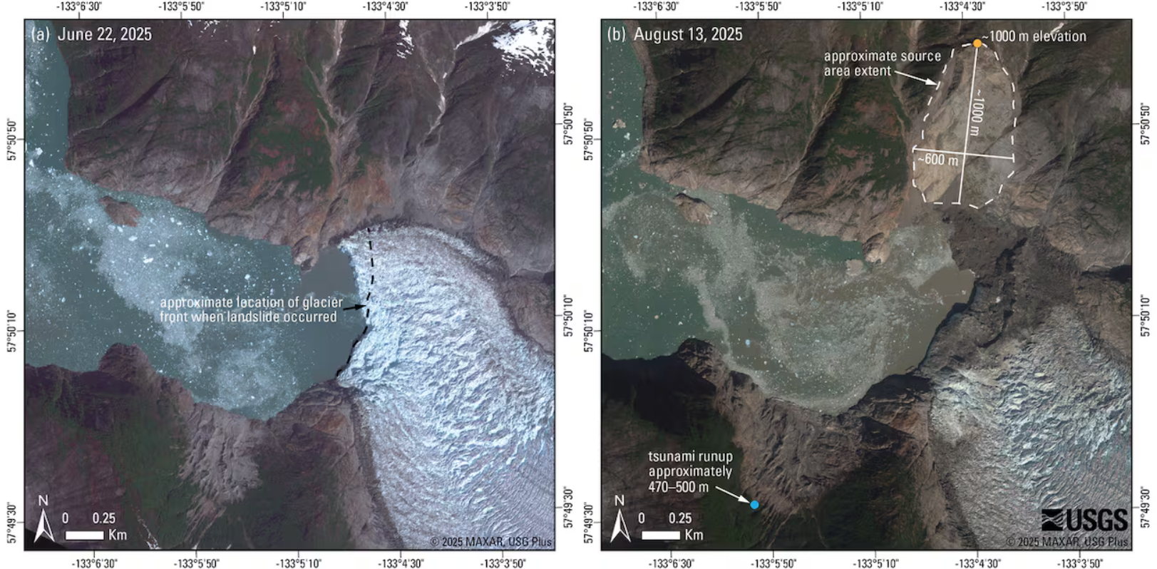 ▲▼阿拉斯加大山崩「引發4.5公尺海嘯」　空拍畫面曝光。（圖／翻攝USGS）