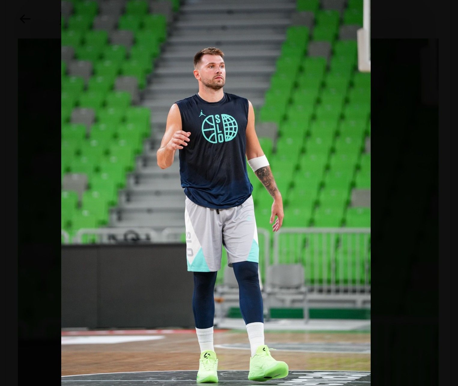 ▲▼NBA金童唐西奇代表斯洛維尼亞出戰熱身賽卻傷退，嚇壞球迷。（圖／翻攝自X／Košarkarska zveza SIovenije）
