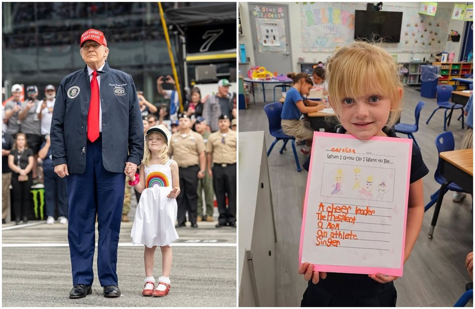 川普的寶貝孫女卡蘿琳娜，長大以後也要當總統。（翻攝laraleatrump IG）