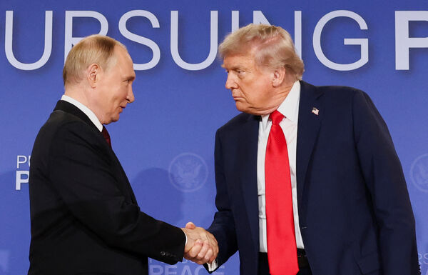 ▲▼美國總統川普（Donald Trump）與俄羅斯總統普丁（Vladimir Putin）15日在阿拉斯加會晤。（圖／路透）