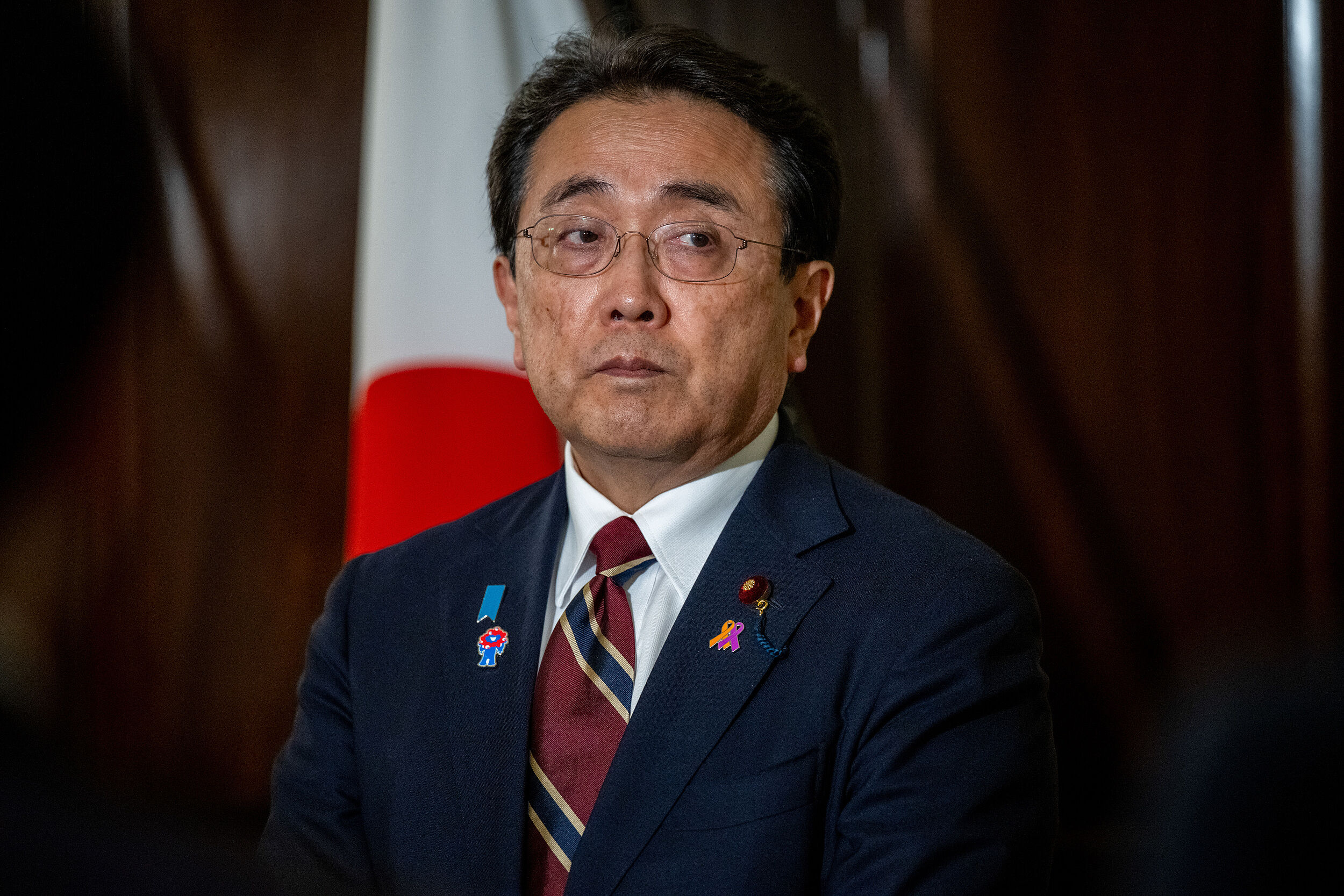 8387423-1 ▲▼日本經濟再生擔當大臣赤澤亮正,於美東時間4日在美國華府針對關稅談判召開記者會。(圖/VCG)