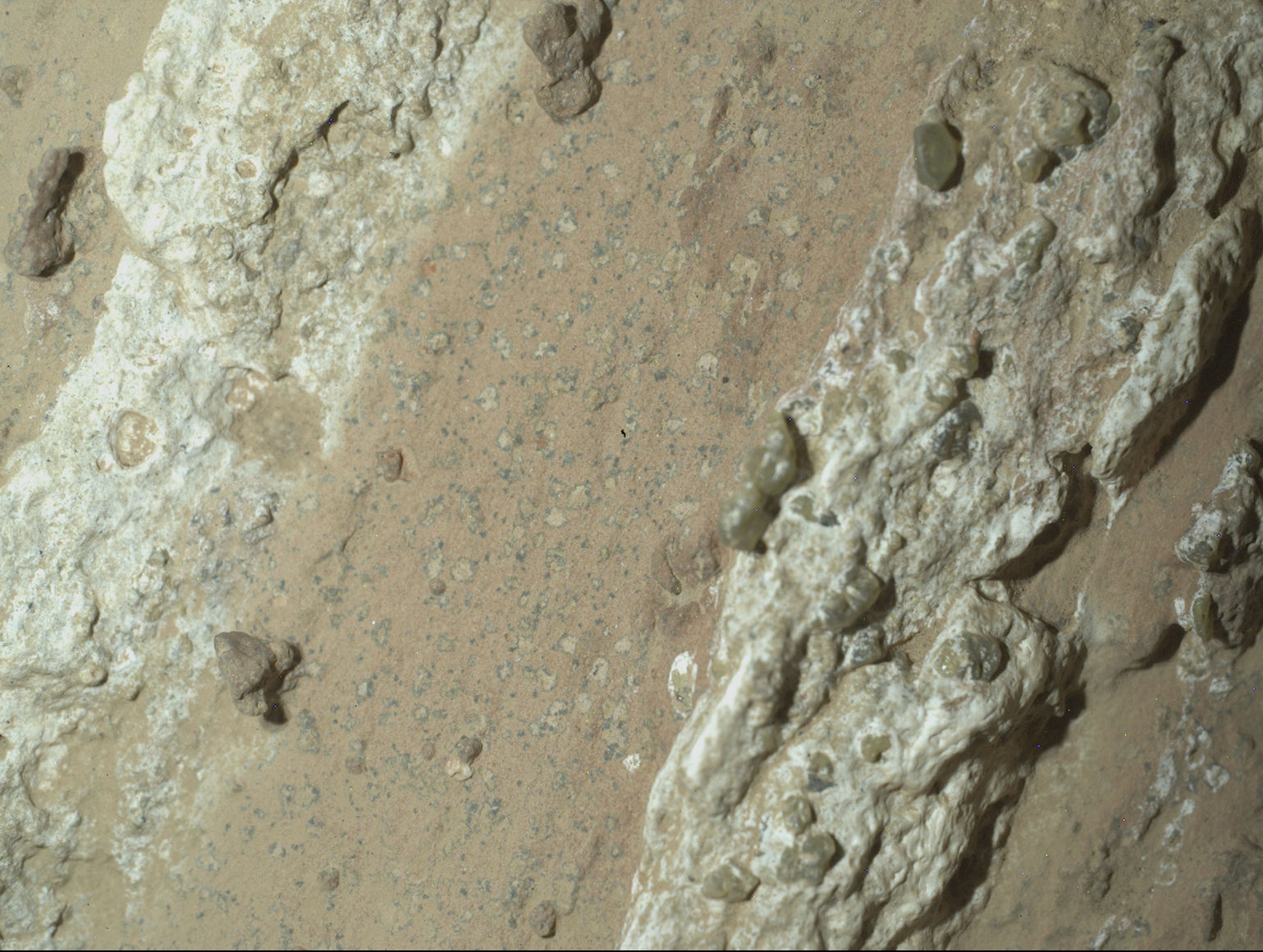 8394834-1 ▲▼美國NASA火星探測器在火星傑澤羅隕石坑的乾涸河道發現岩石,研判不排除有微生物等生命存在的可能。(圖/達志影像/美聯社)