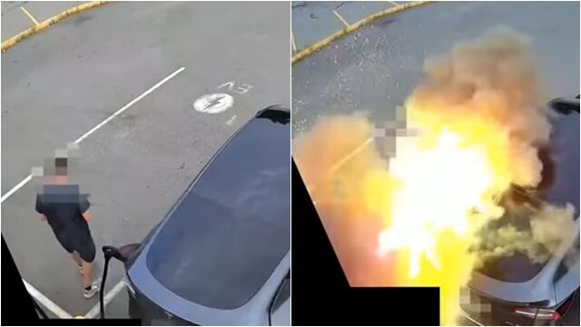 ▲▼特斯拉「充電一半爆炸」駕駛慘震飛　調查驚揭元凶竟是它　。（圖／翻攝X）