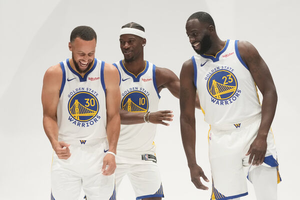 d8424218-4 ▲▼NBA媒體日,勇士柯瑞、格林、巴特勒 。(圖/達志影像/美聯社)