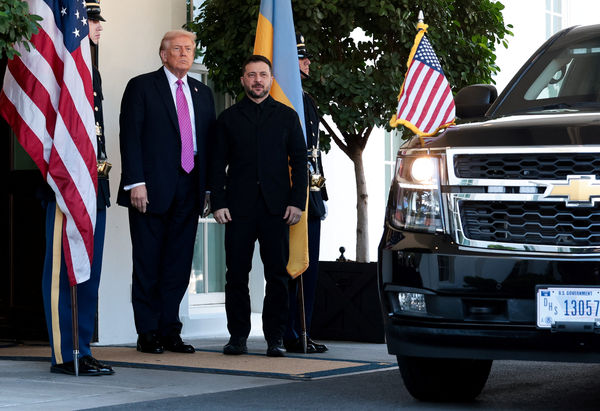 ▲▼烏克蘭總統澤倫斯基（Volodymyr Zelenskiy）三度赴白宮會美國總統川普（Donald Trump）。（圖／路透）