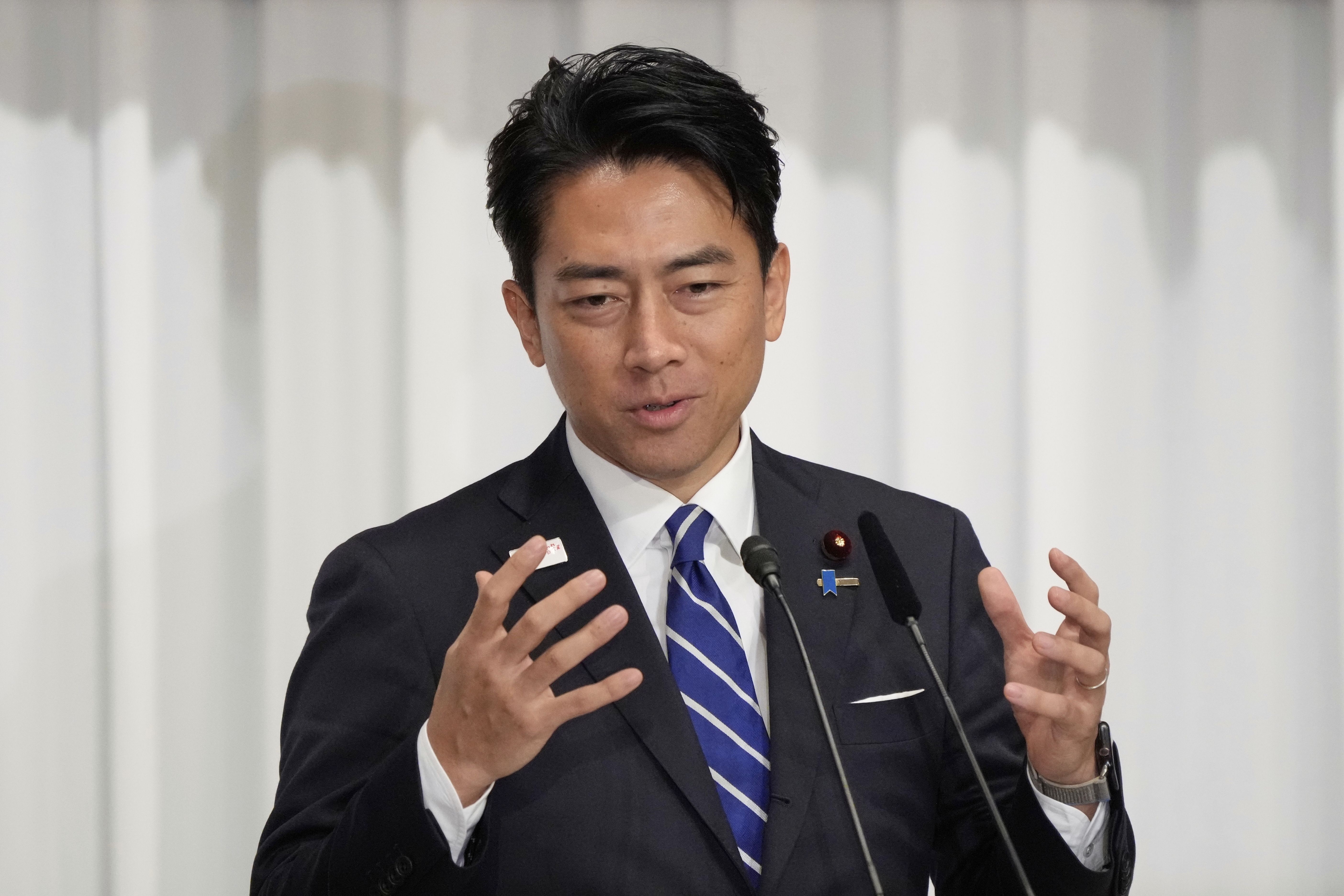 ▲▼角逐自民黨總裁的農林水產大臣小泉進次郎。（圖／達志影像／美聯社）