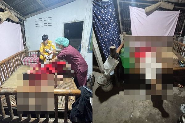 8437521 ▲▼殺人被關!泰男「7天前剛出獄」又砍死母親 血染竹床恐怖畫面曝。(圖/翻攝自Facebook/หน่วยกู้ภัย มูลนิธิศิษย์พระจี้กงอุบลราชธานี)