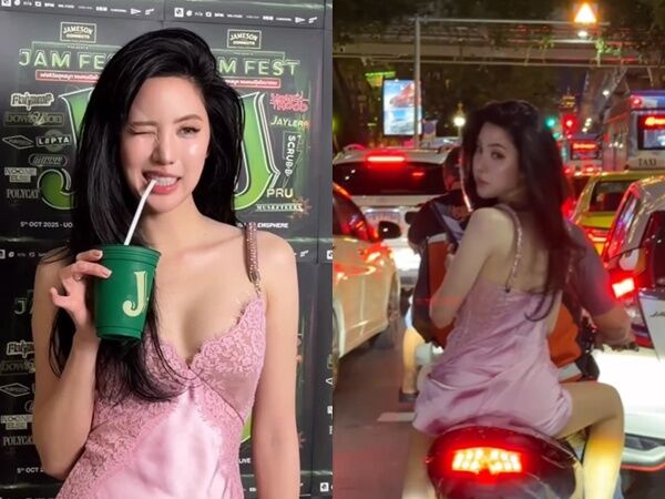 8438599 ▲▼超美女星「粉色睡衣」現身機車後座 20秒影片吸百萬讚。(圖/翻攝janistarr IG)