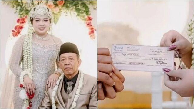 8443223-1 ▲▼差50歲爺孫戀! 印尼翁迎娶24歲嫩妻「豪砸500多萬聘金」。(圖/翻攝TikTok)