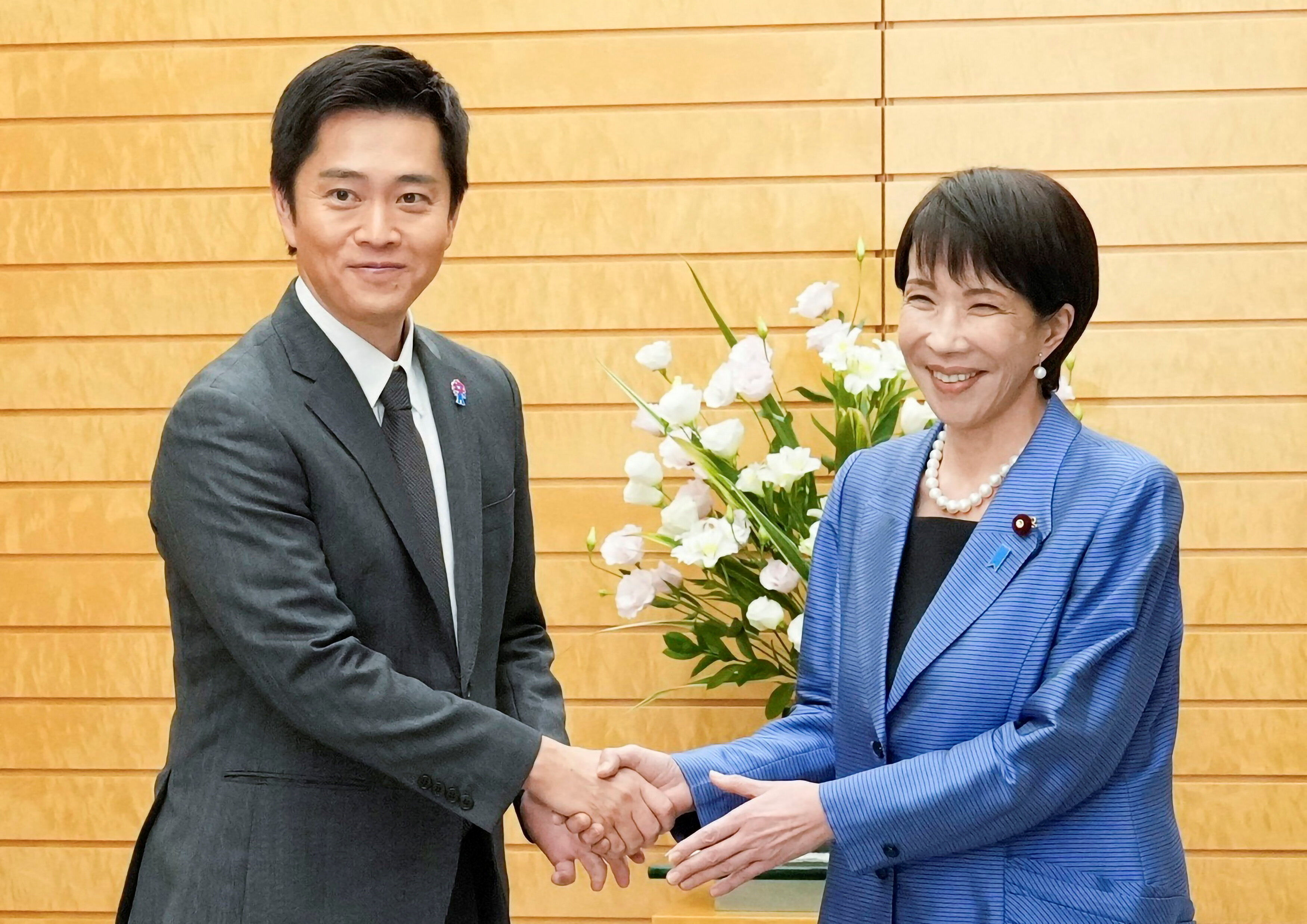 ▲▼日本大阪府知事吉村洋文與首相高市早苗。（圖／路透）