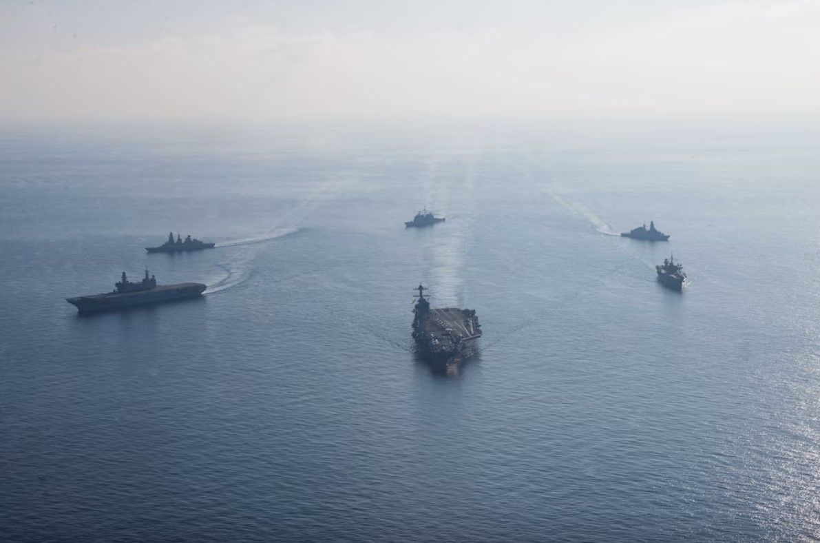 ▲福特號航空母艦打擊群。（圖／美國海軍）