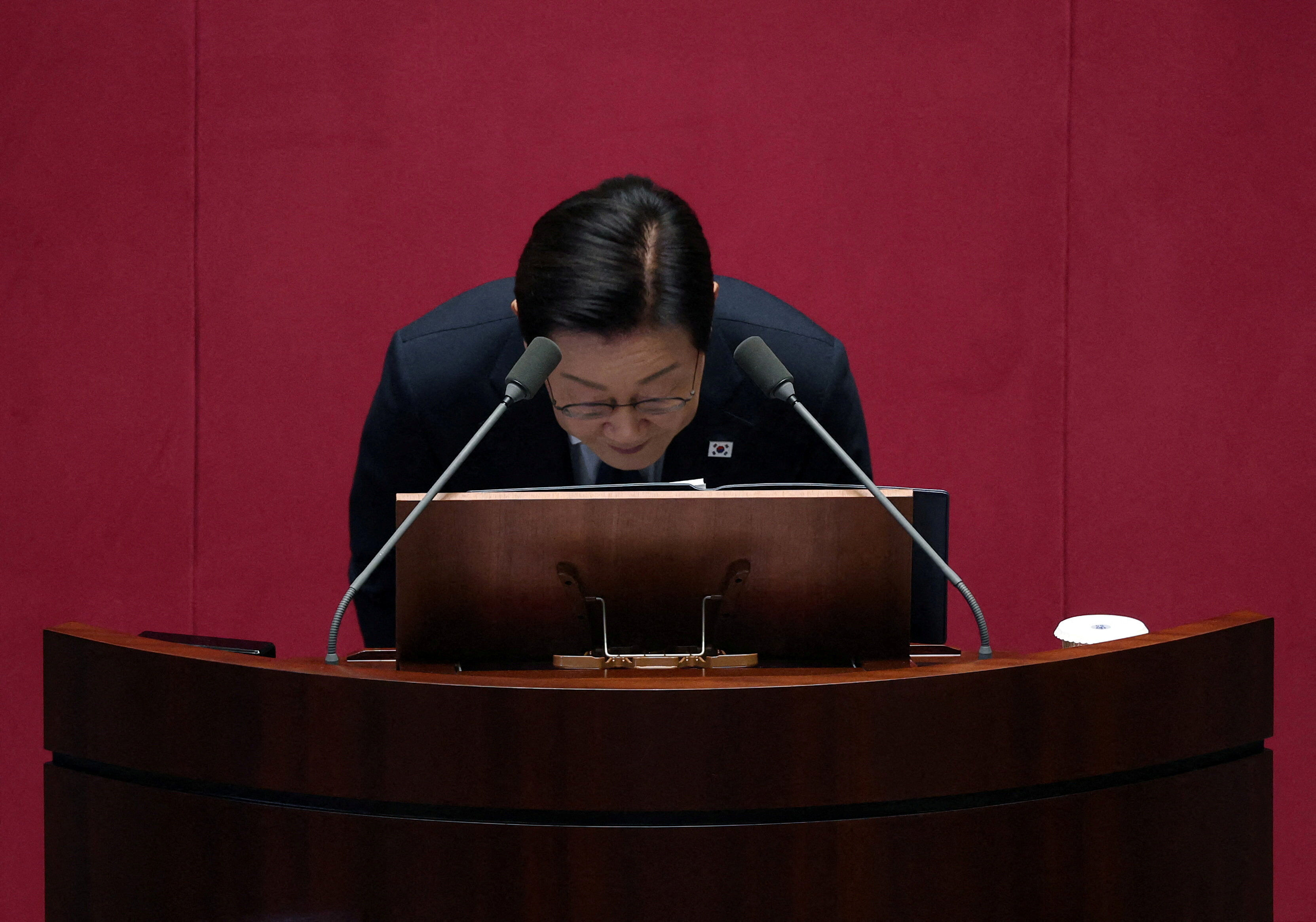 8476932 ▲▼南韓總統李在明4日上午在國會針對明年總預算進行施政演說,強調國家對於AI的投資計畫。(圖/路透)