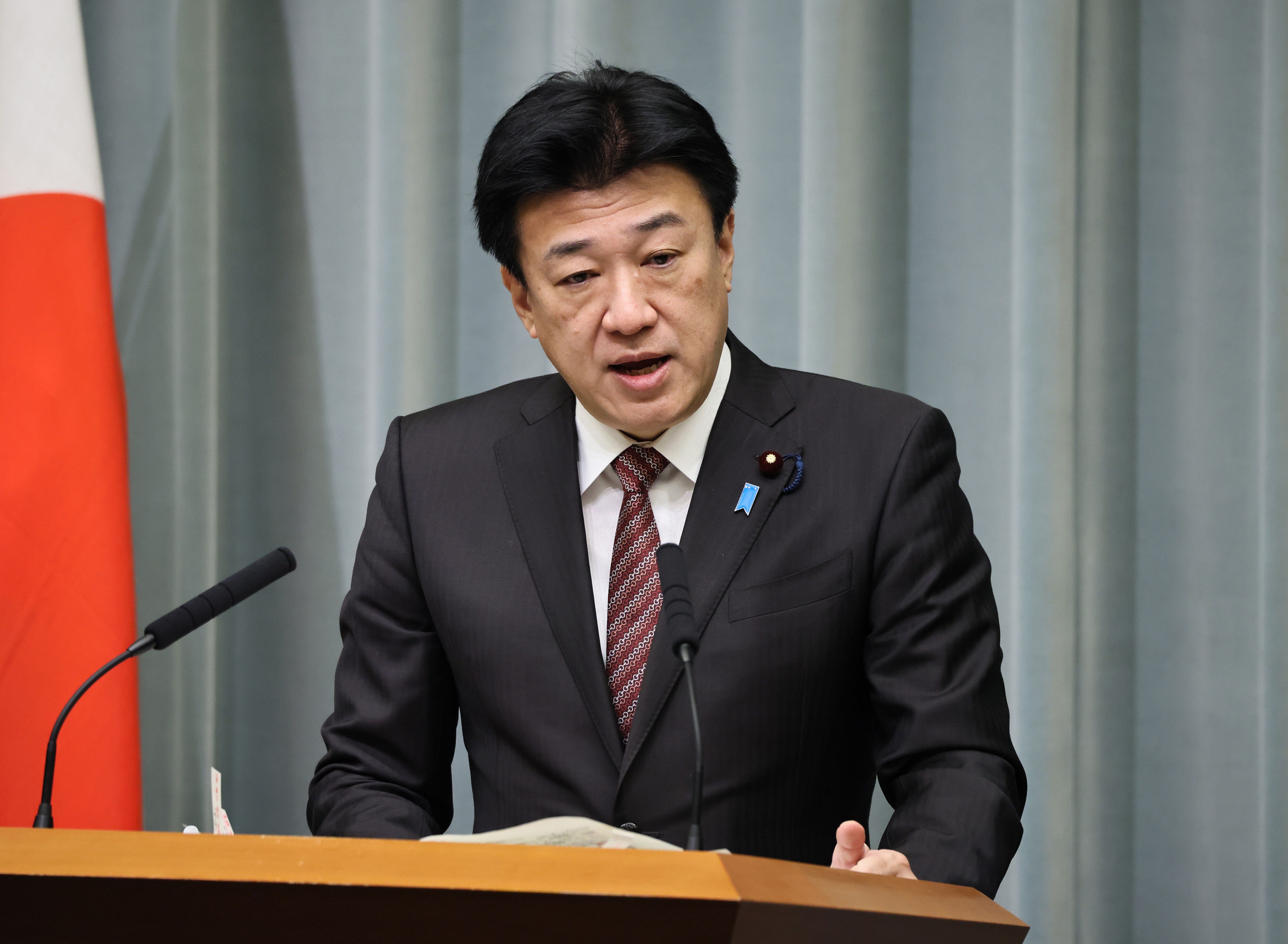 ▲▼日本內閣官房長官木原稔召開記者會。（圖／達志影像／美聯社）