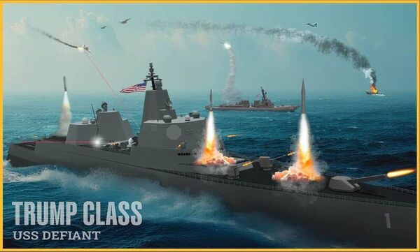 ▲▼美國總統川普宣布打造萬噸「川普級」戰艦（battleship），號稱火力空前強大。（翻攝自美國海軍海洋系統司令部／Facebook）