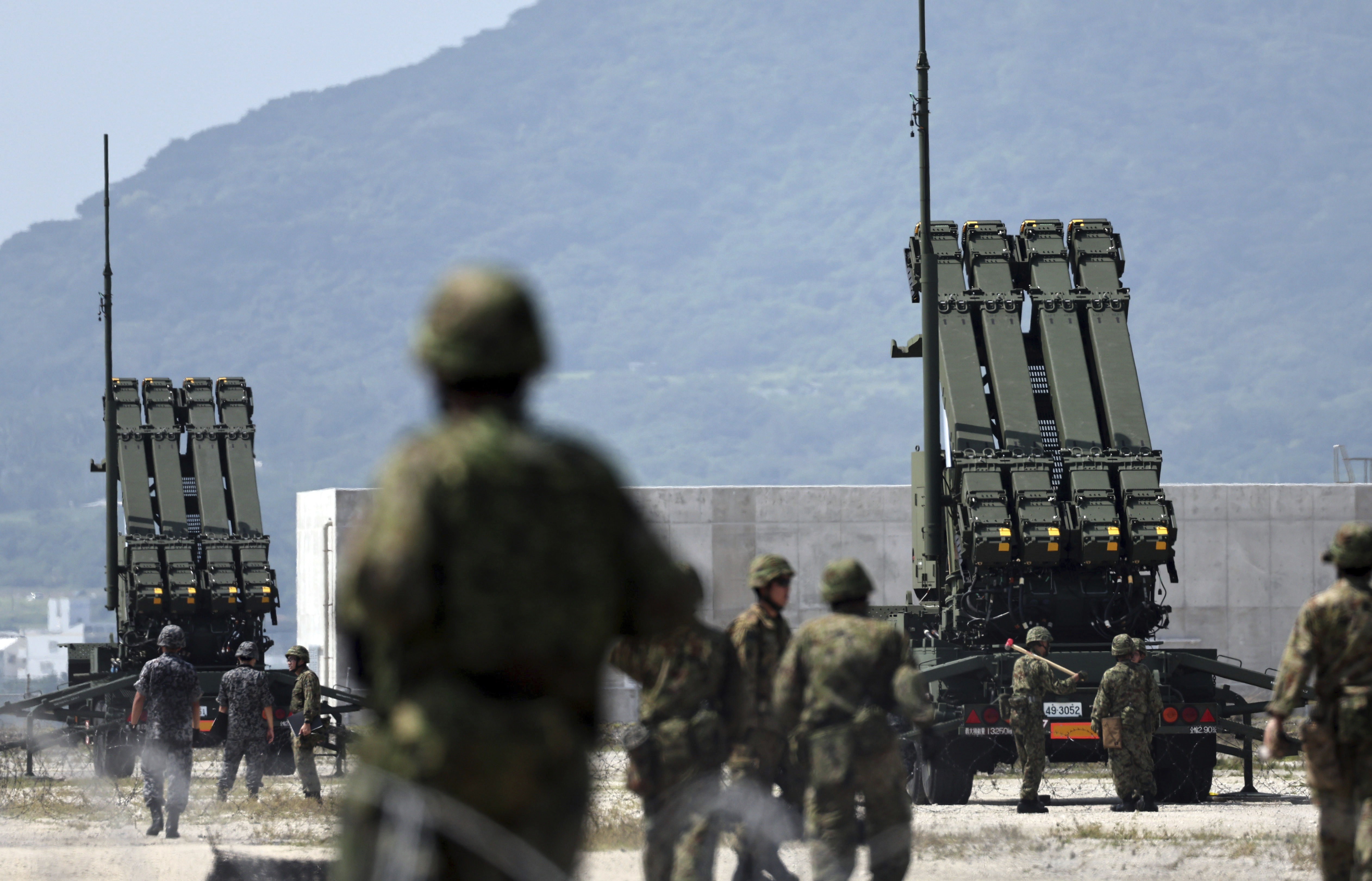 7659896 ▲▼日本自衛隊在沖繩縣石垣島部署「愛國者三型」防空飛彈。(圖/達志影像/美聯社)