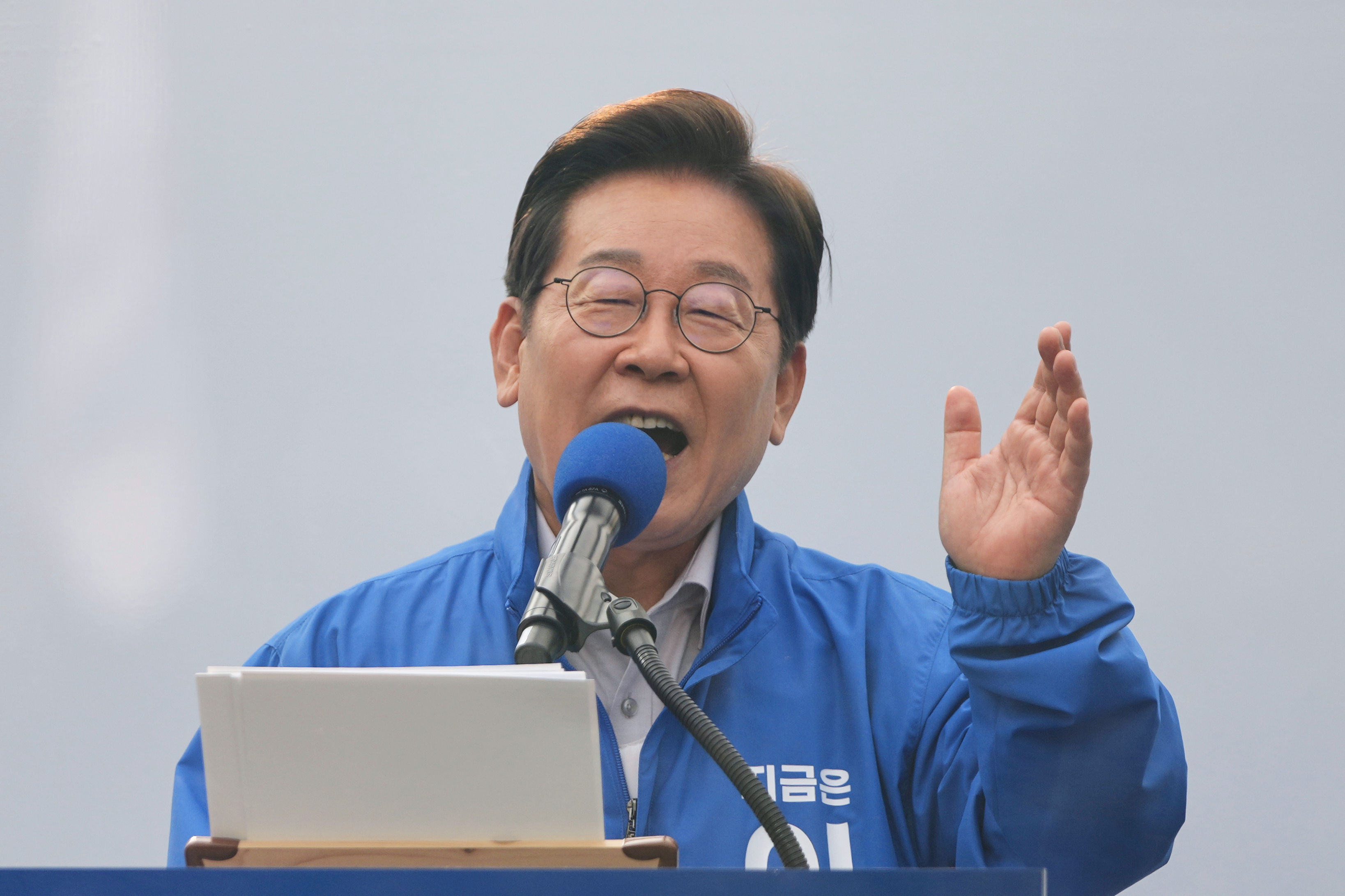 8240064 ▲▼南韓共同民主黨總統候選人李在明。(圖/達志影像/美聯社)