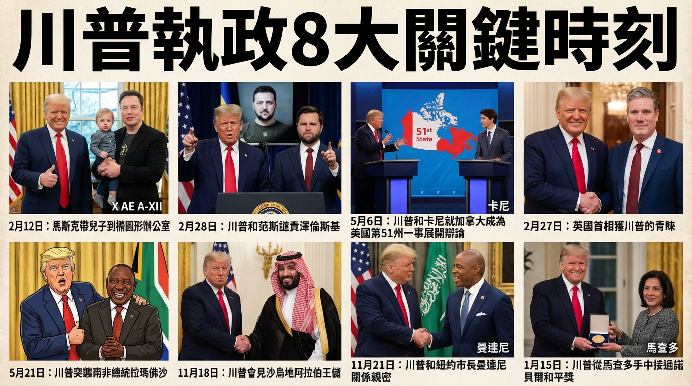 ▲▼川普執政8大關鍵時刻。（AI協作圖／記者葉國吏製作，經編輯審核）