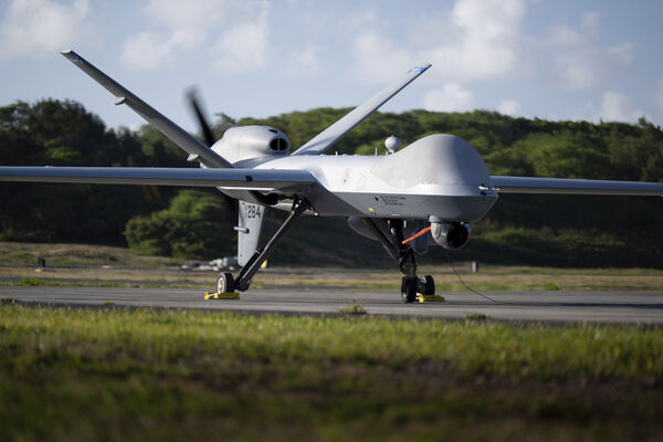 ▲▼駐韓美軍在南韓群山基地正式部署MQ-9「死神」（Reaper）多用途無人機。（圖／達志影像／美聯社）