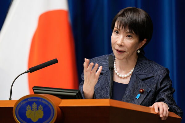 ▲▼日本首相高市早苗21日在官邸記者會致詞。（圖／達志影像／美聯社）