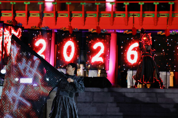 ▲▼南韓首爾民眾參加跨年活動，迎接2026年。（圖／路透）