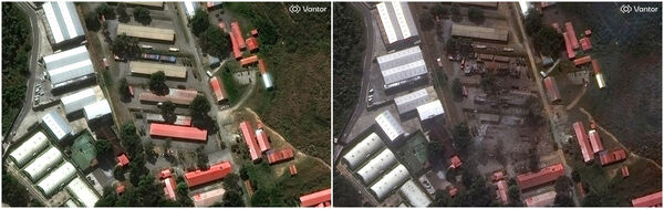 d8565659-2 ▲▼委內瑞拉總統馬杜洛被抓。美軍空襲委內瑞拉首都卡拉卡斯(Caracas)重要軍事設施蒂烏納堡(Fort Tiuna)的前後對比衛星照。2025/12/22,2026/0103(圖/路透)
