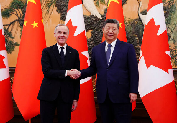 d8585135-1 ▲▼加拿大總理卡尼(Mark Carney)與中國國家主席習近平會面。(圖/路透)