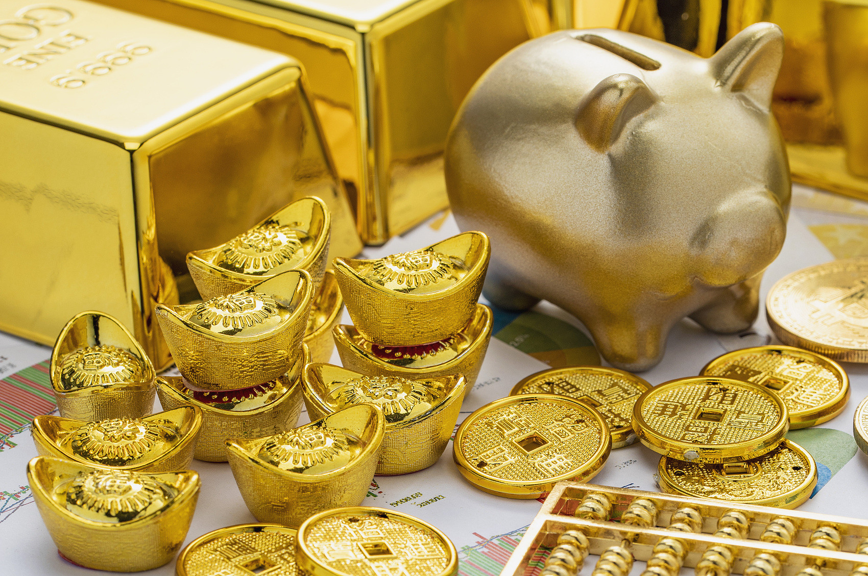 ▲▼金,黃金,金條,金元寶,金磚,金塊。（圖／CFP）