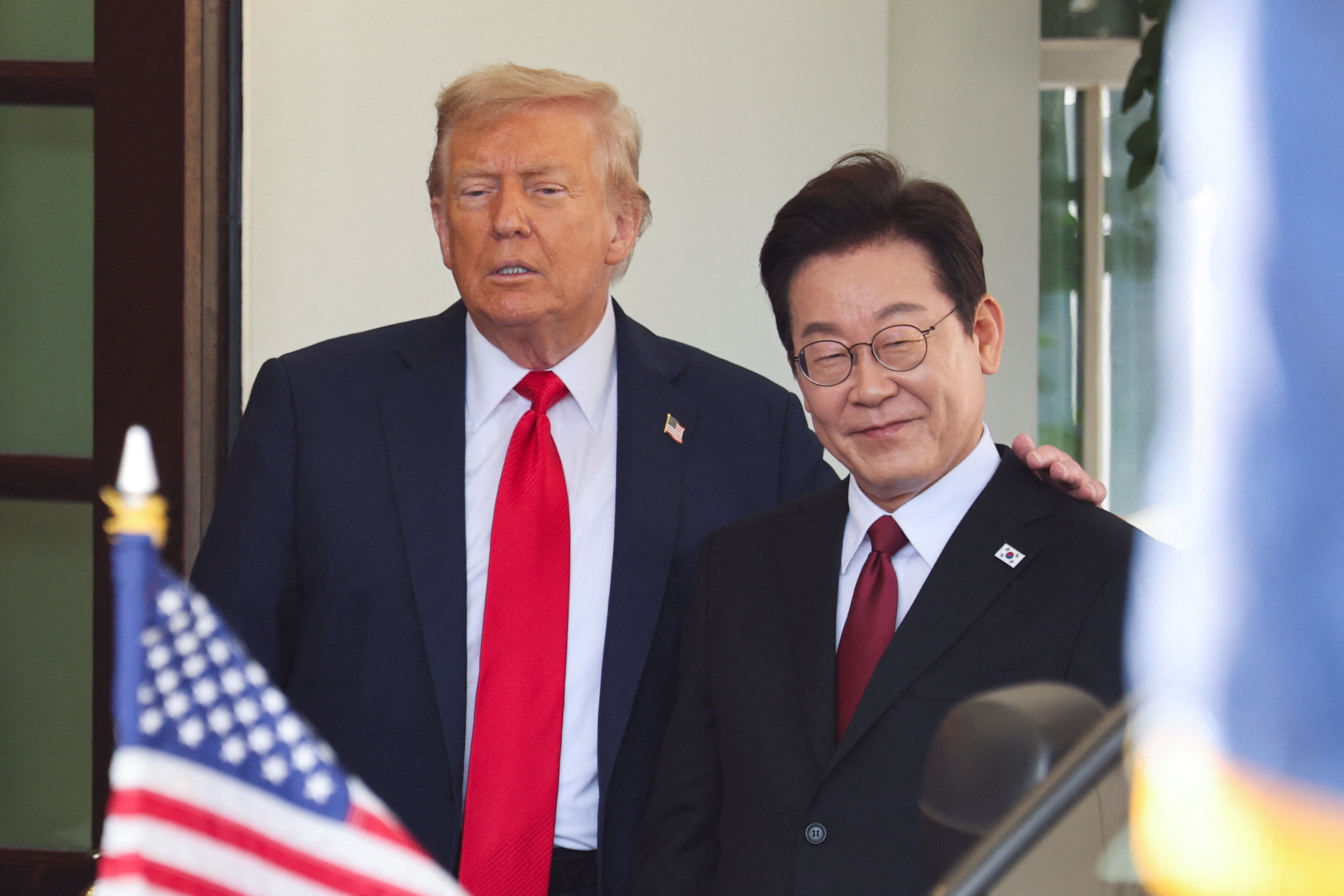 ▲▼美國總統川普稱讚南韓總統李在明，「很聰明」。（圖／路透）
