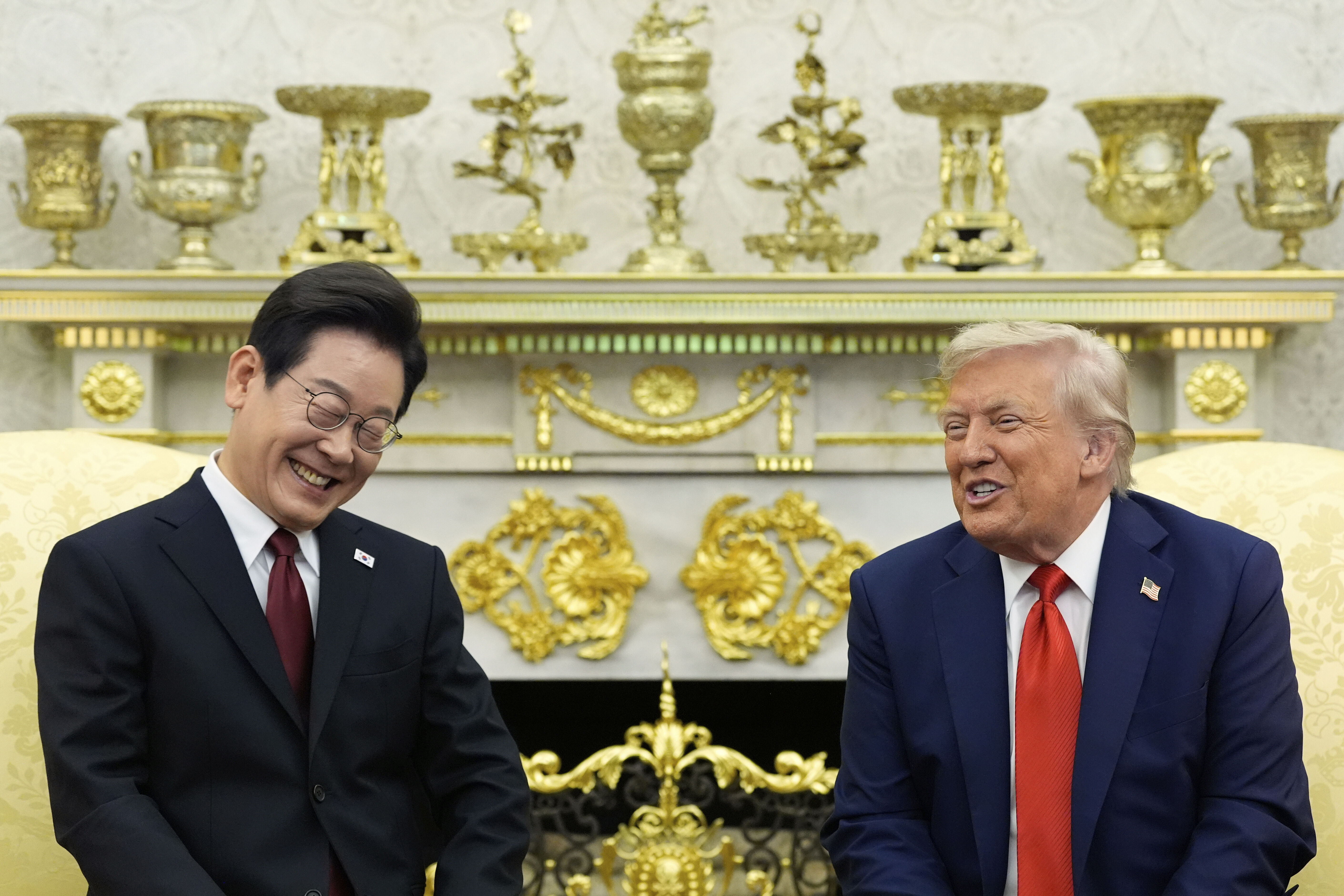 8372867 ▲美國總統川普與南韓總統李在明。(圖/達志影像/美聯社)