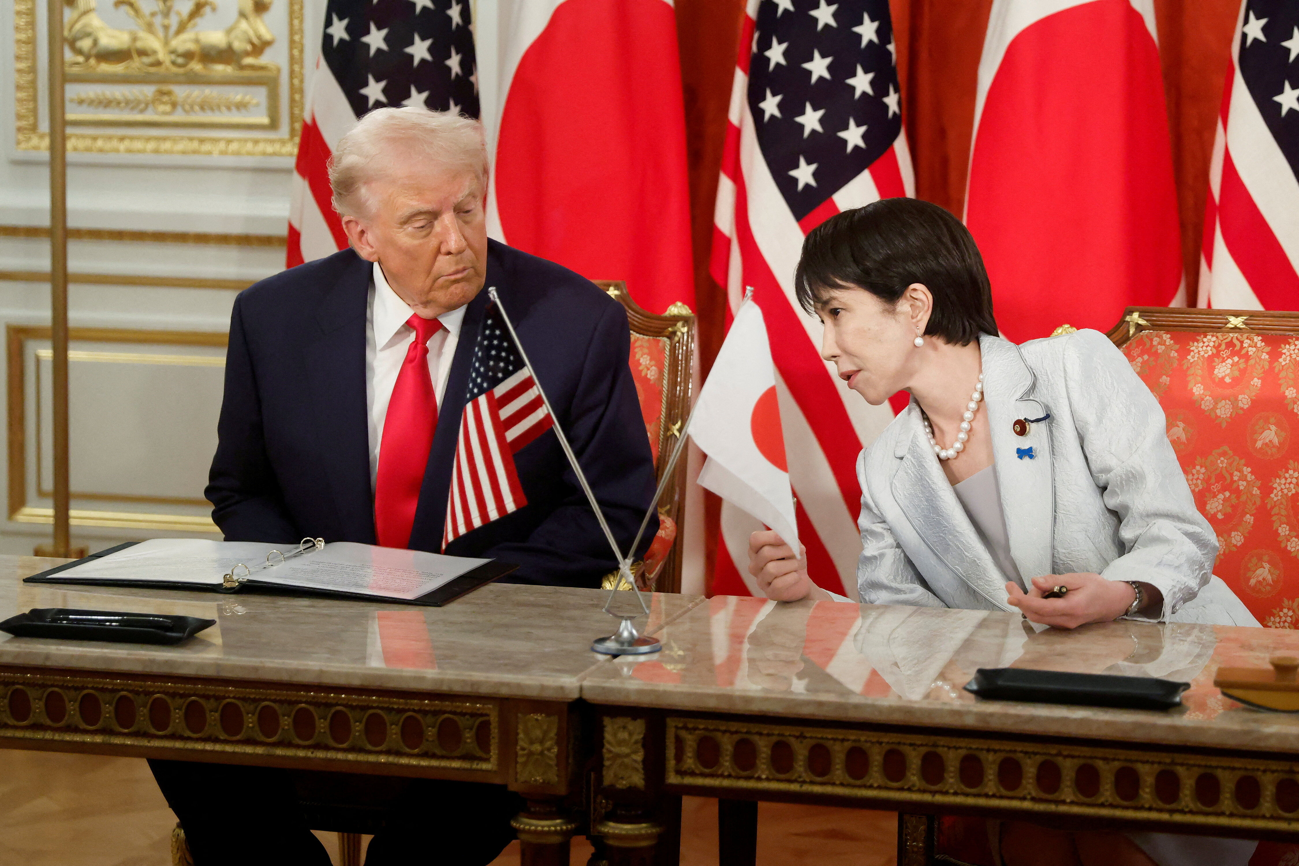 ▲美國總統川普及日本首相高市早苗。（圖／路透）