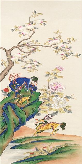▲▼李在明贈送《麒麟圖》給習近平，象徵聖人出世與榮華富貴。（圖／大韓民國青瓦台）