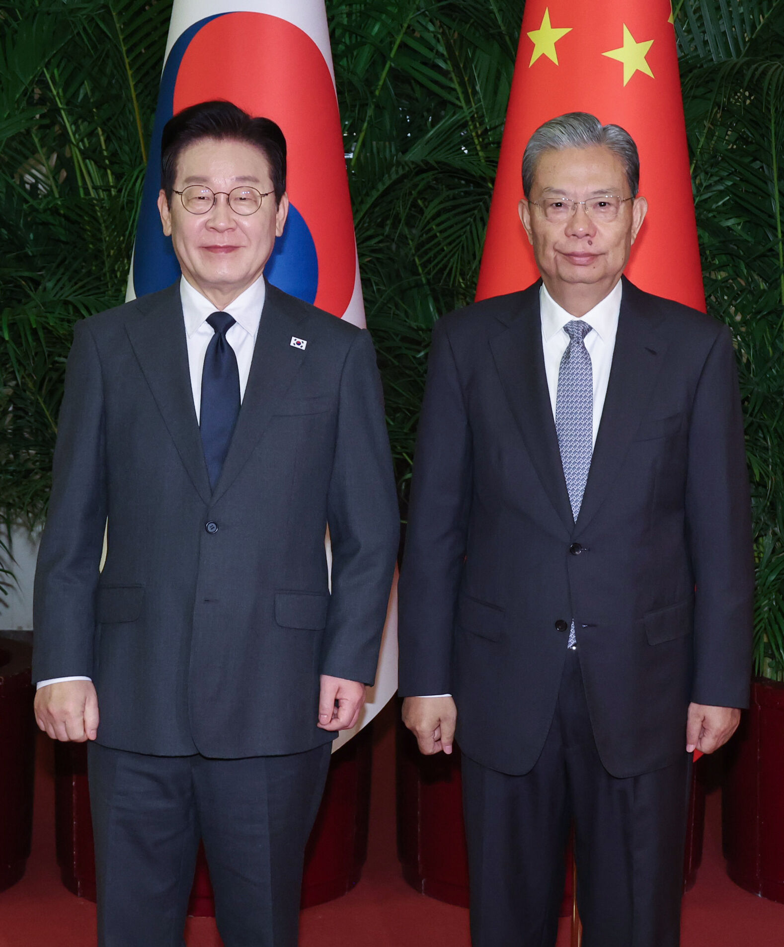▲▼李在明、趙樂際。（圖／達志影像）