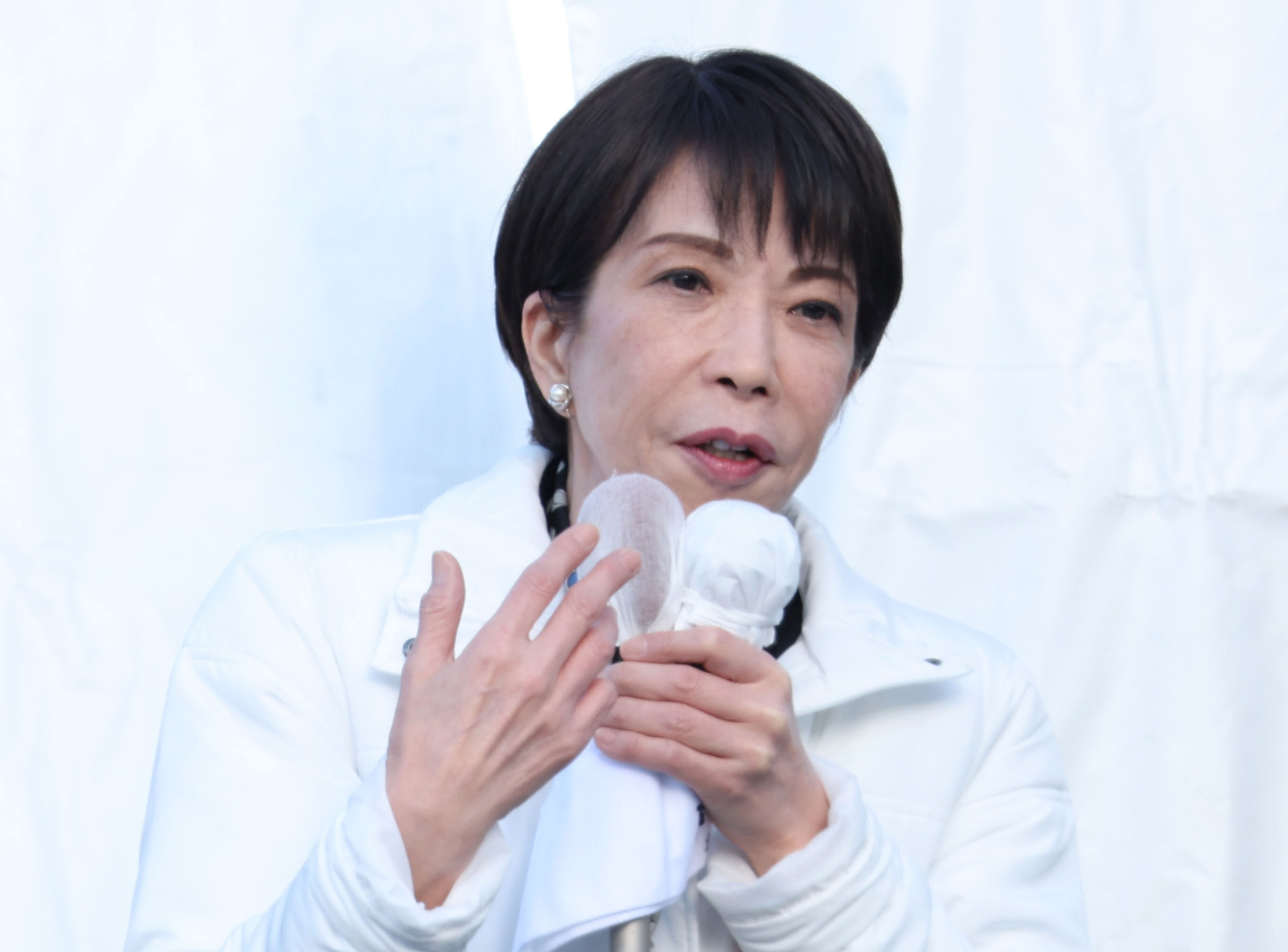 8601988 ▲▼日本首相、自民黨總裁高市早苗28日前往北海道札幌為選戰進行街頭演說。(圖/達志影像/美聯社)