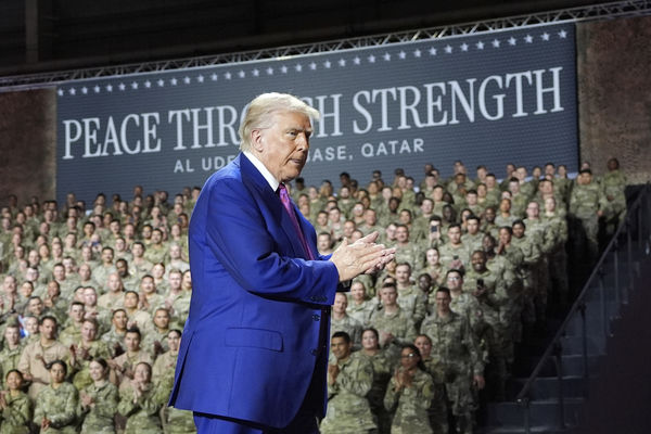 d8268686 ▲▼ 川普5月出訪中東,在卡達烏代德空軍基地發表談話。(圖/達志影像/美聯社)