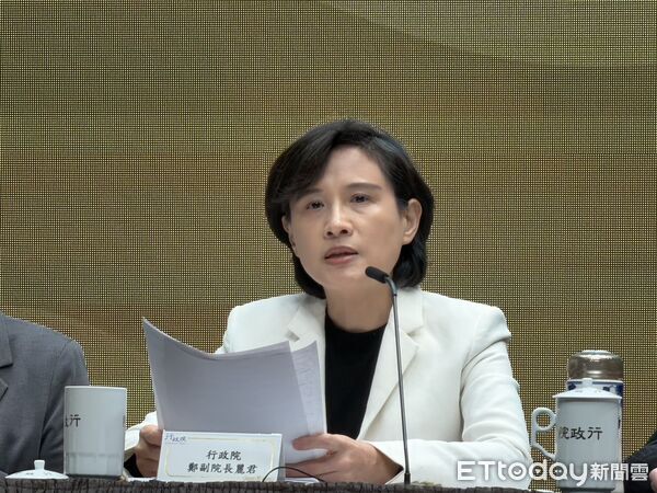 ▲行政院副院長鄭麗君出席說明台美對等關稅及相關談判成果記者會。（圖／記者陳家祥攝）