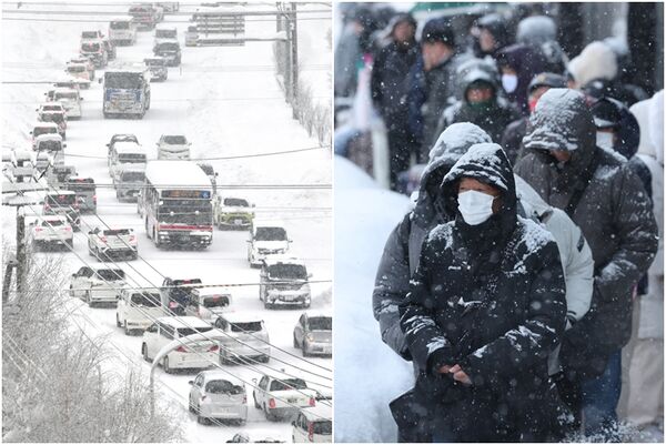 ▲▼ 日本北海道札幌降下大雪。（圖／達志影像／美聯社）