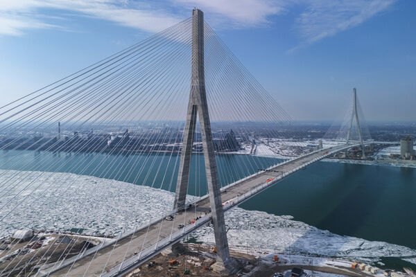 ▲▼ 侯艾國際大橋（Gordie Howe International Bridge） 。（圖／路透）