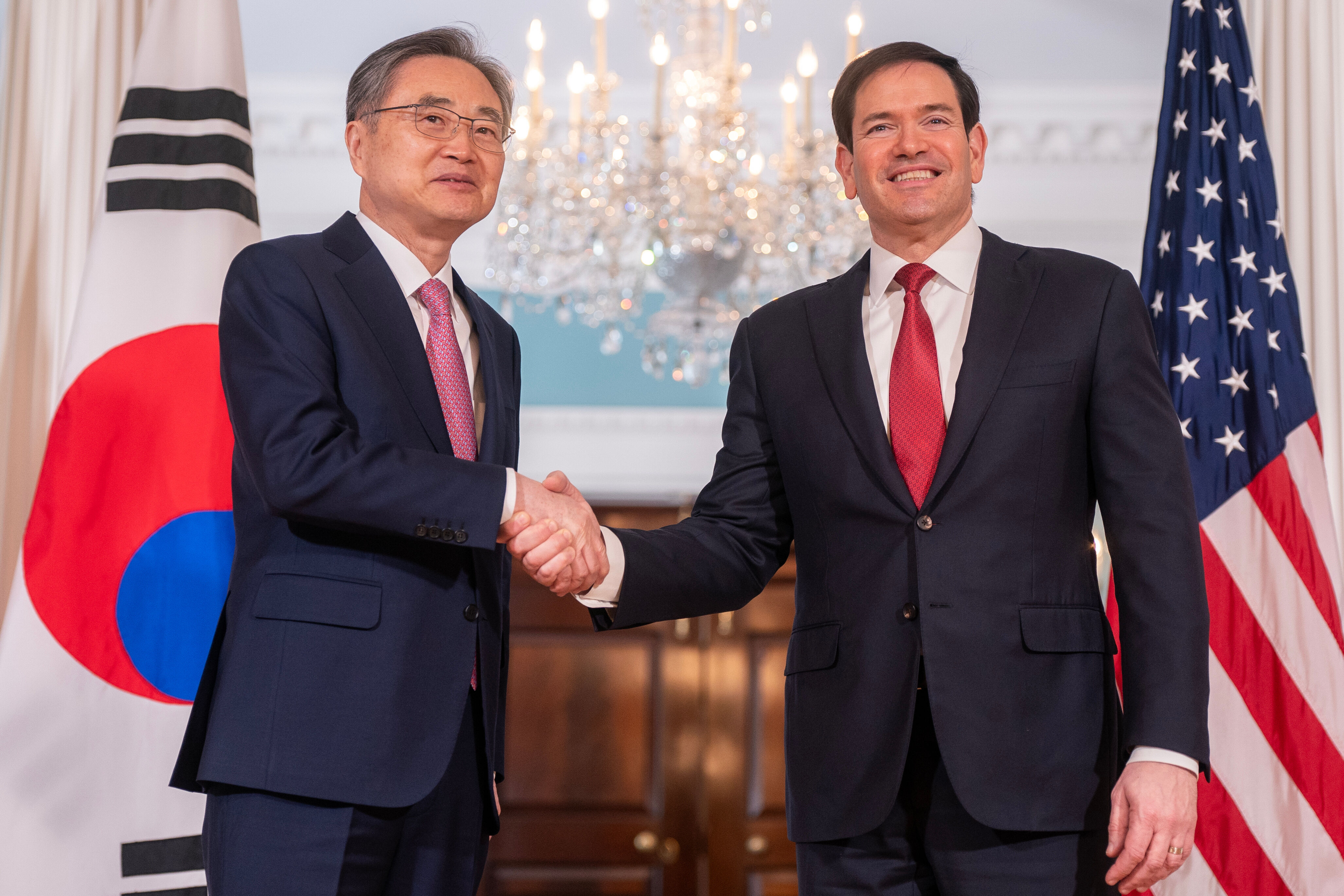 8611312 ▲▼南韓外交部長趙顯於美東時間3日前往華府,與美國國務卿盧比歐進行會談。(圖/達志影像/美聯社)