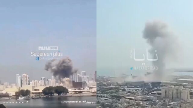 ▲▼據傳美軍位於巴林的基地慘遭伊朗飛彈襲擊。（圖／翻攝自X）