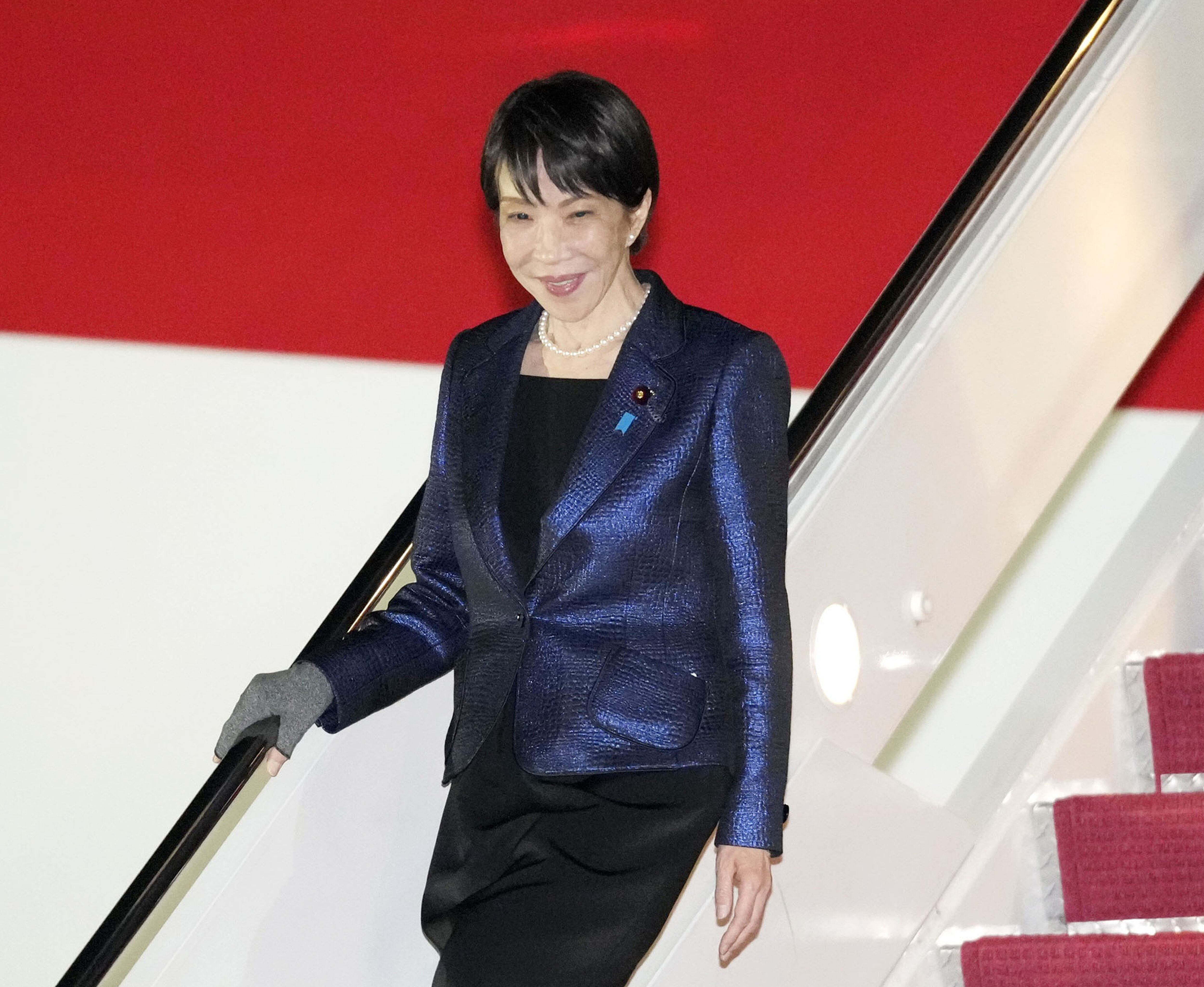 8665364-1 ▲▼日本首相高市早苗搭乘政府專機從羽田機場出發,稍早已抵達美國華府近郊安德魯斯空軍基地。(圖/達志影像/美聯社)