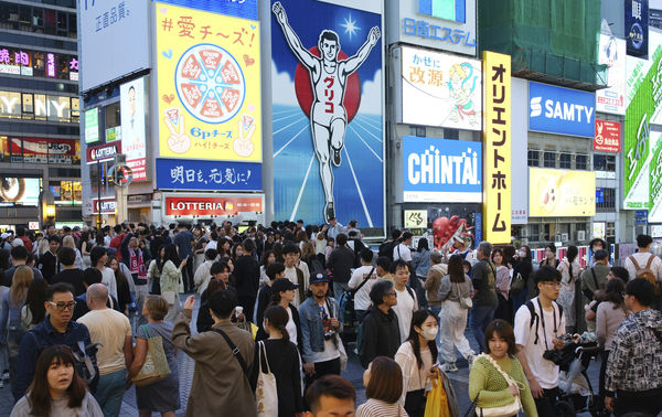 ▲▼日本黃金週大阪道頓堀商圈。（圖／達志影像／美聯社）