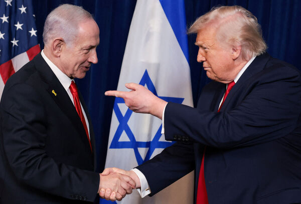 ▲▼美國總統川普與以色列總理納坦雅胡（Benjamin Netanyahu）於佛州正式會面。（圖／達志影像／美聯社）